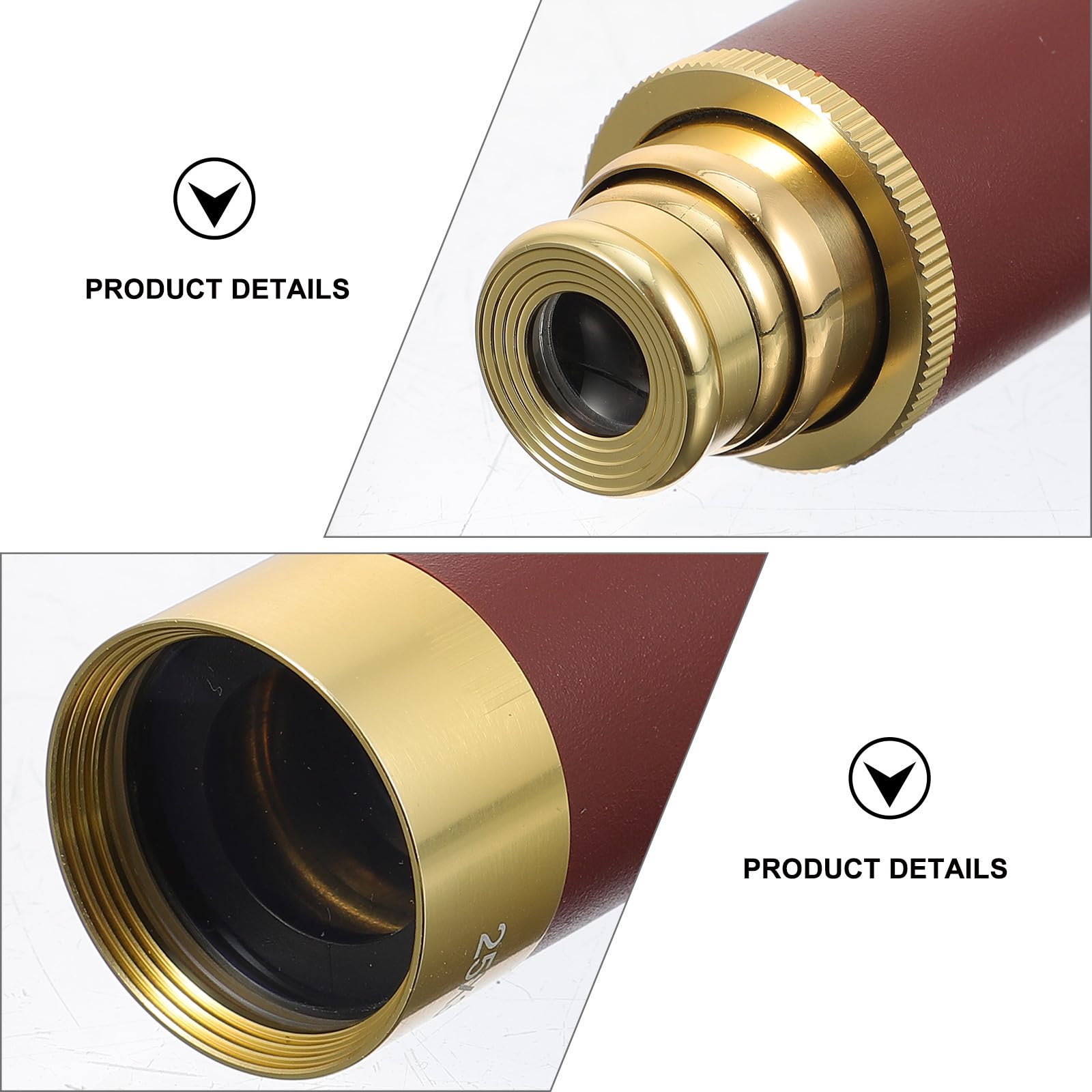Telescopio Pirata Retro de Café Cobre Monocular 25x30 | Prismas Bak4, Funda de Cuero y Tela, Ligero y Portátil, Incluye Bolsa de Guardado y Manual