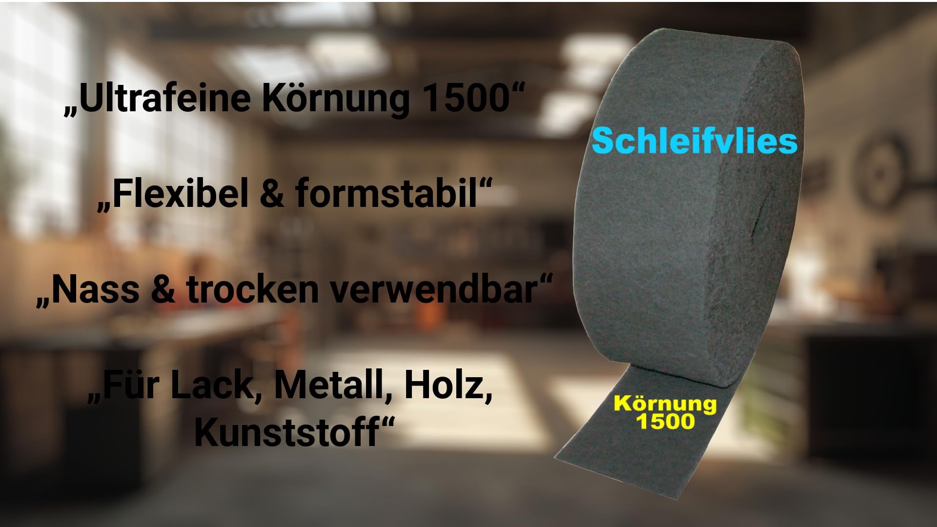 Ludwig Lacke Schleifvlies 1Rolle Grau 100mmx10m K1500