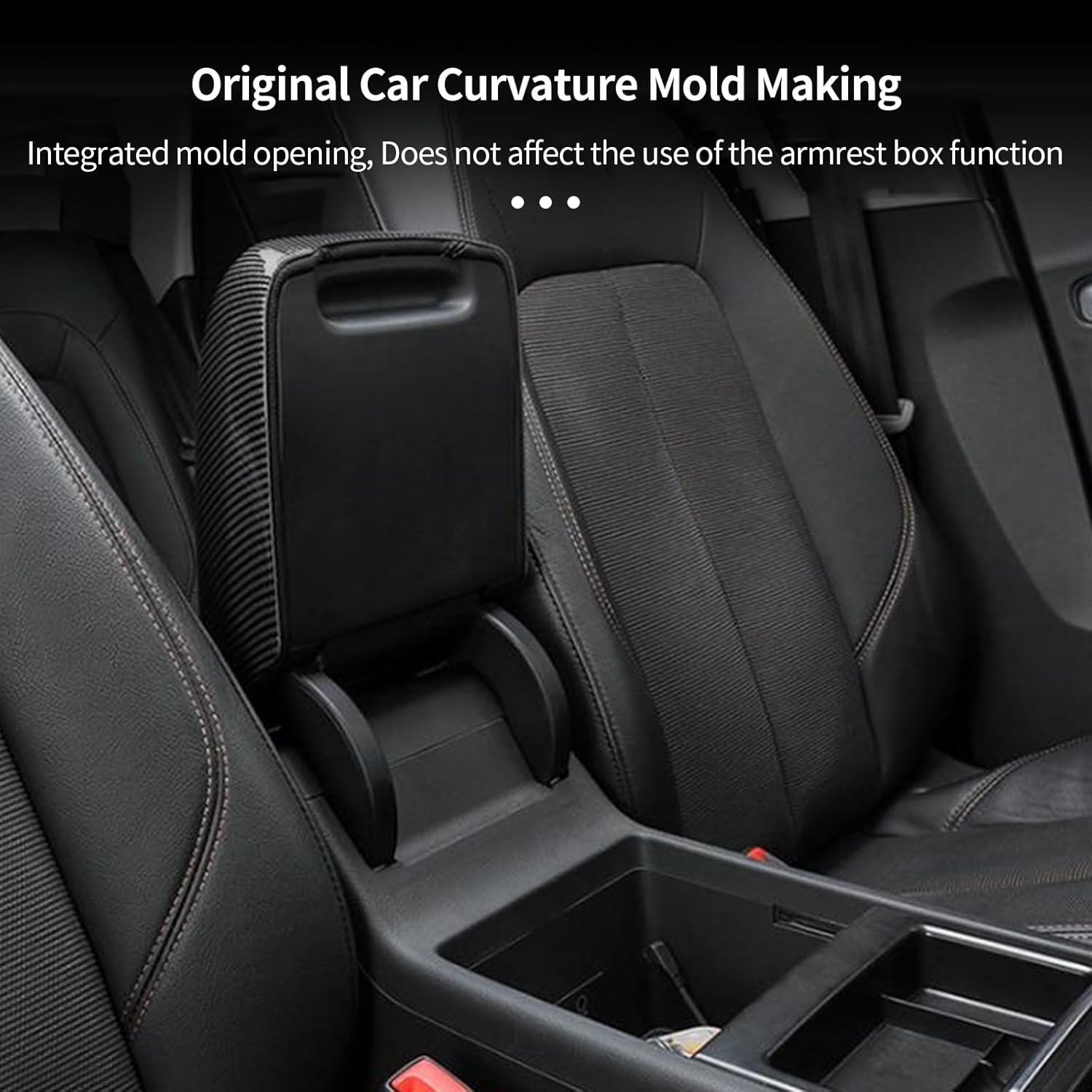 Center Console Pad Armrest Cover Compatible with Audi Q5 2018-2025, Armrest Box Frame Protective Cover for Audi Q5 Sportback, ABS Carbon Fiber Q5L Interior Accessories