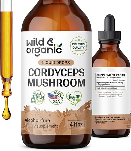 Cordyceps - Extracto de hongos, suplemento líquido Cordyceps Sinensis para apoyo inmunológico y energético, tintura en polvo de hongos Cordyceps -