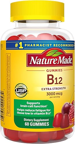 Miniatura 9 de Nature Made Gomitas de vitamina B12 extra fuertes, 3000 mcg por porción, suplemento de vitamina B12 para apoyo al metabolismo energético, 60