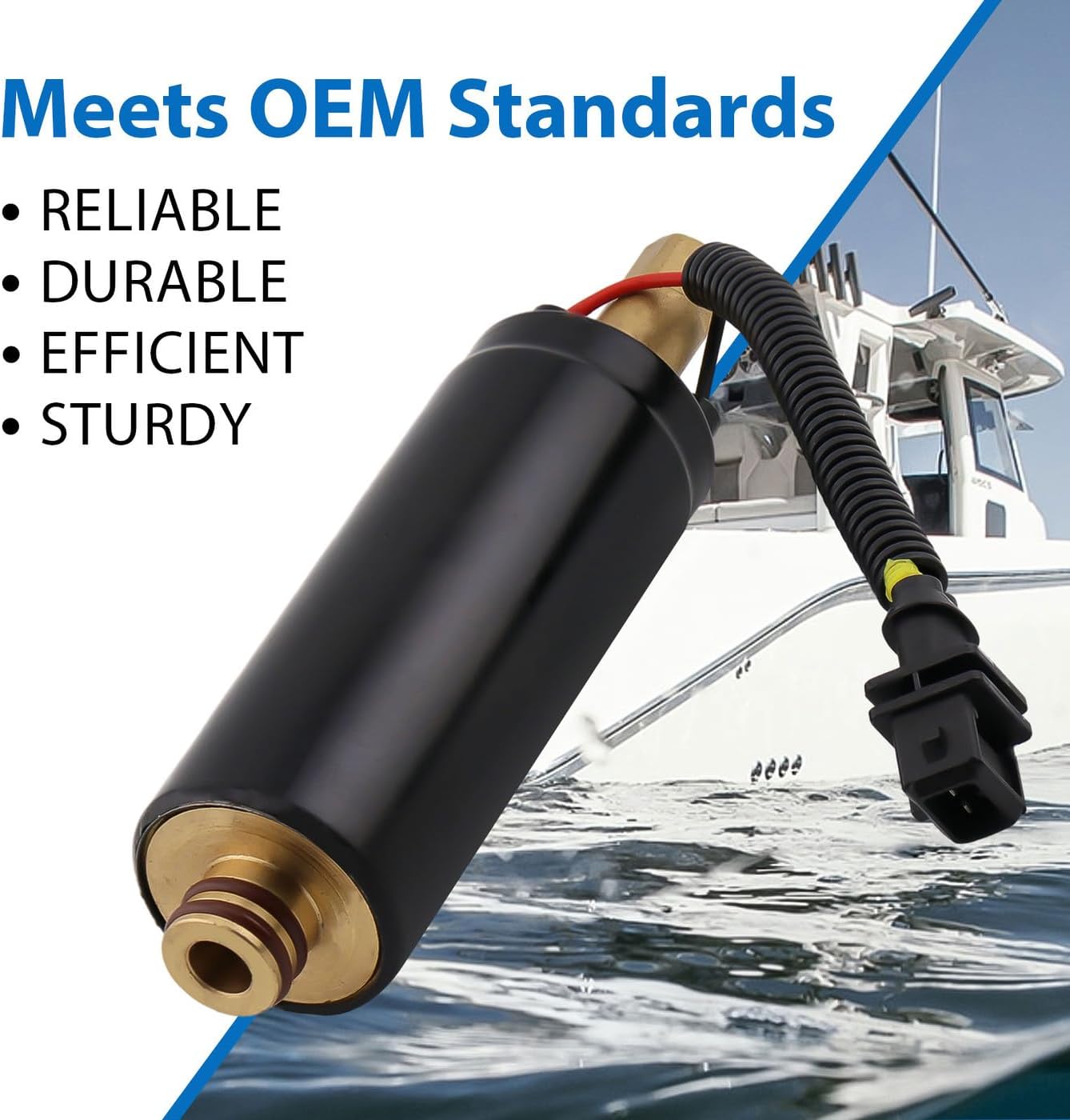 Electric Fuel Pump High Pressure Compatible With Volvo Outboard Marine Penta EFI Fuel Injected Engines: 4.3L 5.0L 5.7L 7.4L 8.1L 8.2L GI GXI GSI OSI OSXI, Replace 3588865 21608511 3850424 774350