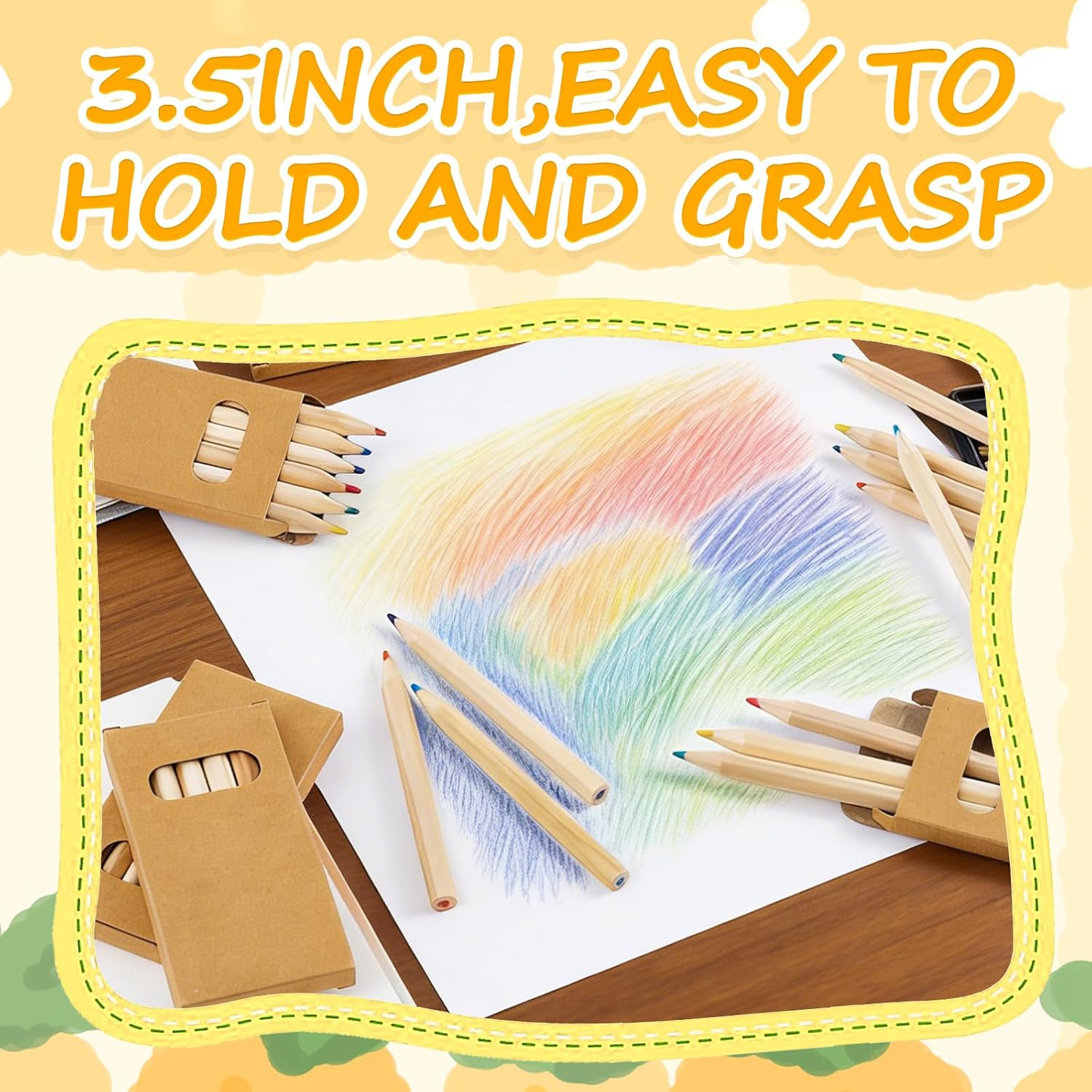 24 Packs Mini Colored Pencils Bulk 3.5'' Coloring Drawing Pencil Coloring Drawing Bulk for Student Teacher Valentine 100th Day of School Painting Birthday Party