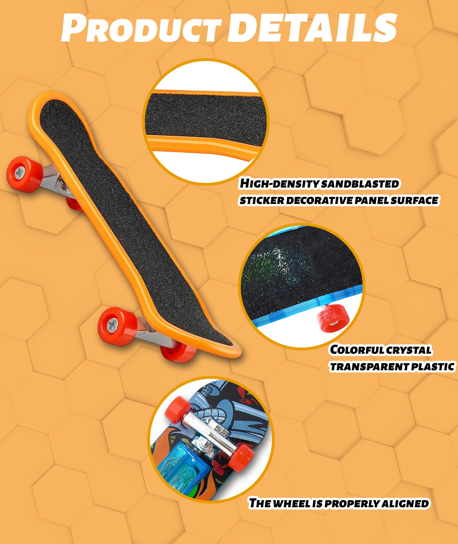 AGMITRAKA Fingerboard Set, Two Mini Skateboard Toys for Finger Tricks and Fidget Play, Durable Finger Skateboards with Authentic Design, Compact Size for On-The-Go Entertainment - Image 3 thumbnail