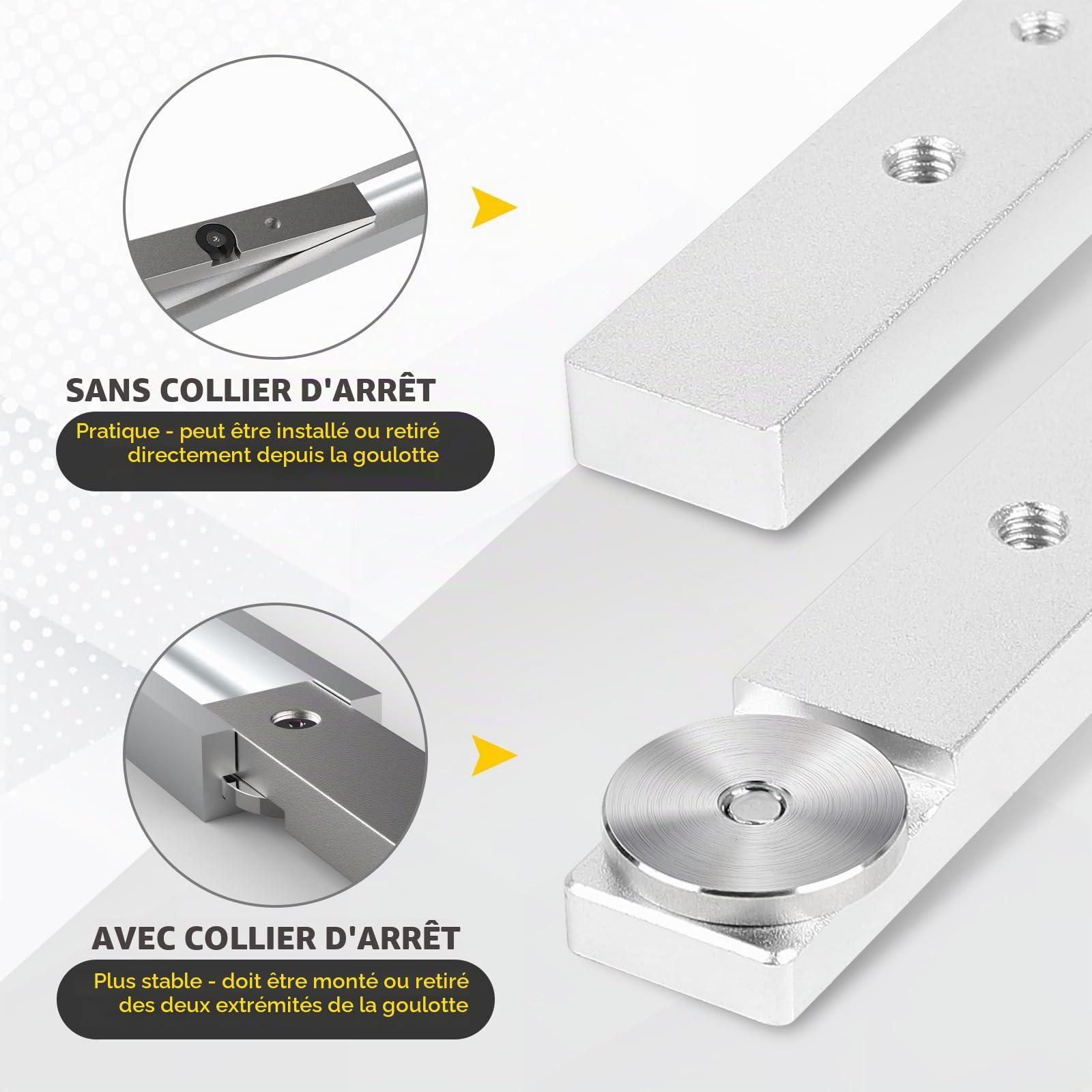 EFUTURETIME 2 x Barre Coulissante pour Glissière à Rainure en T, 9,5 x 19 x 450 mm, Coulisseau en Aluminium de Guide à Coupe d’Onglet pour Scie à Table, Perceuse de Table, Scie à Ruban, Menuiserie