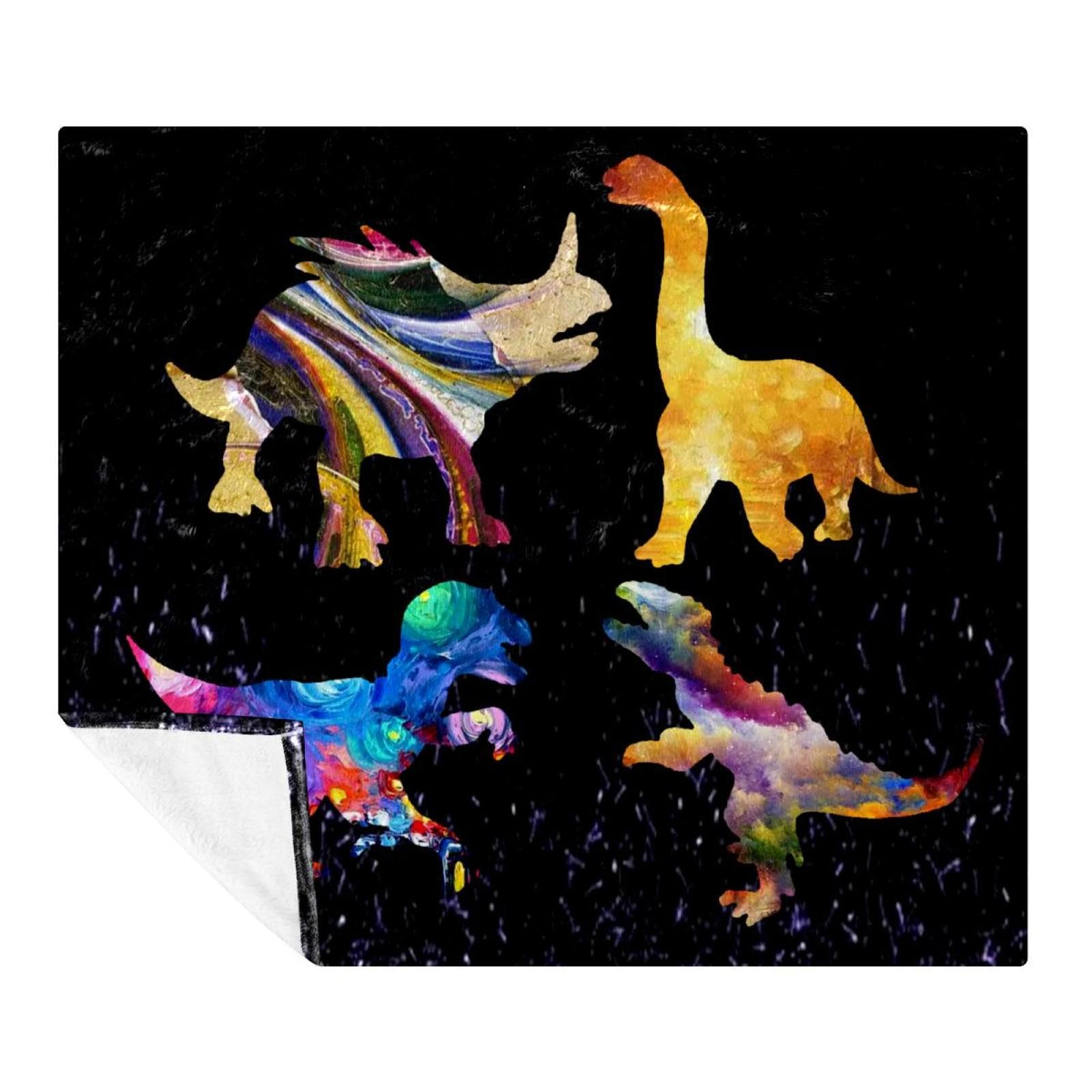 Couverture microfibre légère et chaude motif dinosaures pour sofa