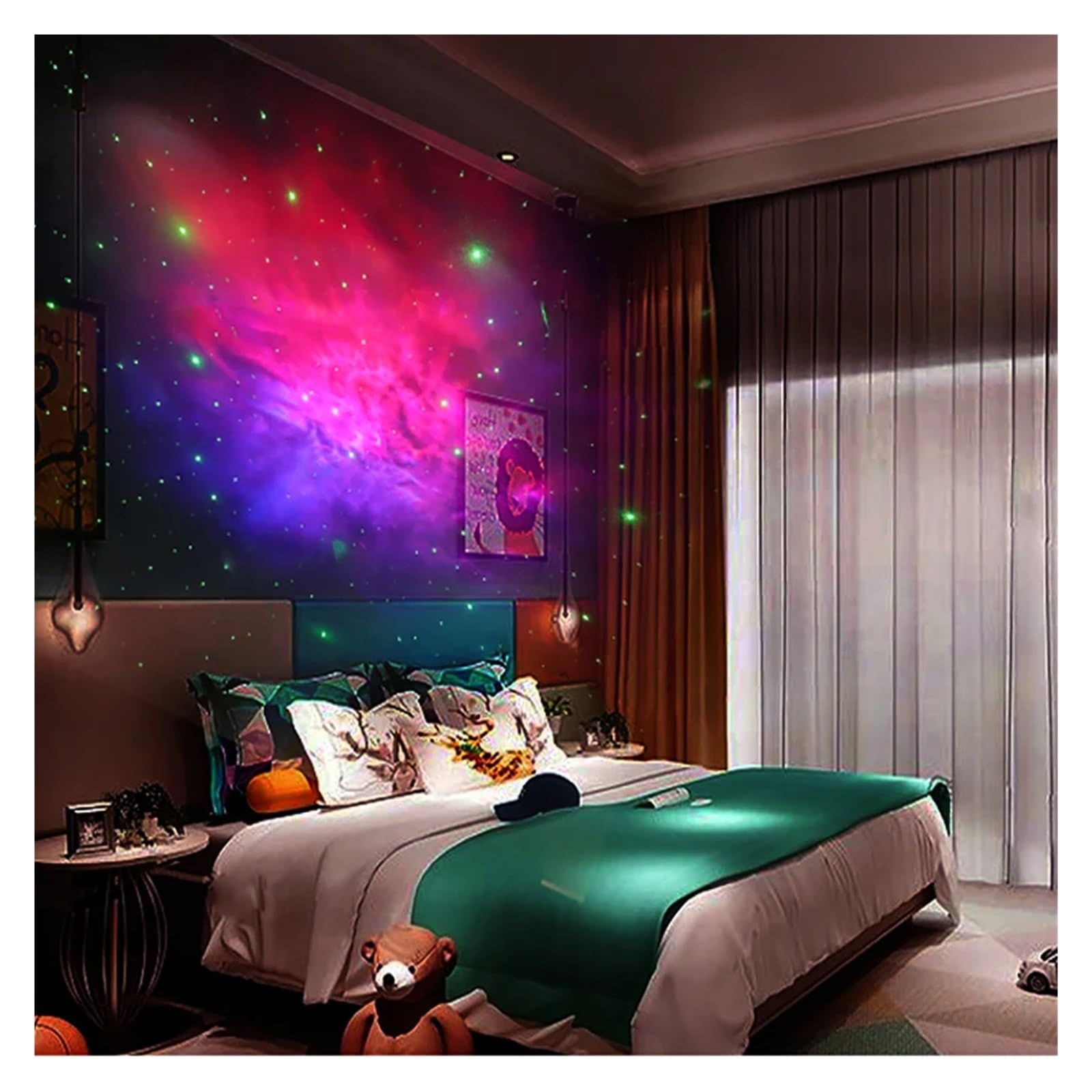 Projekcja Światła Spaceman Star Galaxy LED Projektor Nocne Światło Lampa Ambient Do Dekoracji Pokoju Sypialni Prezent Na Imprezę Świąteczną Projekcja W Wysokiej RozdzielczośCi(White hold the star)