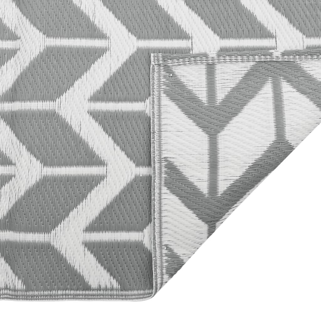 ARAKIL Tapis d'extérieur 160 x 230 cm - Tapis de jardin réversible pour balcon, terrasse et salon - Tapis en plastique facile d'entretien - Gris