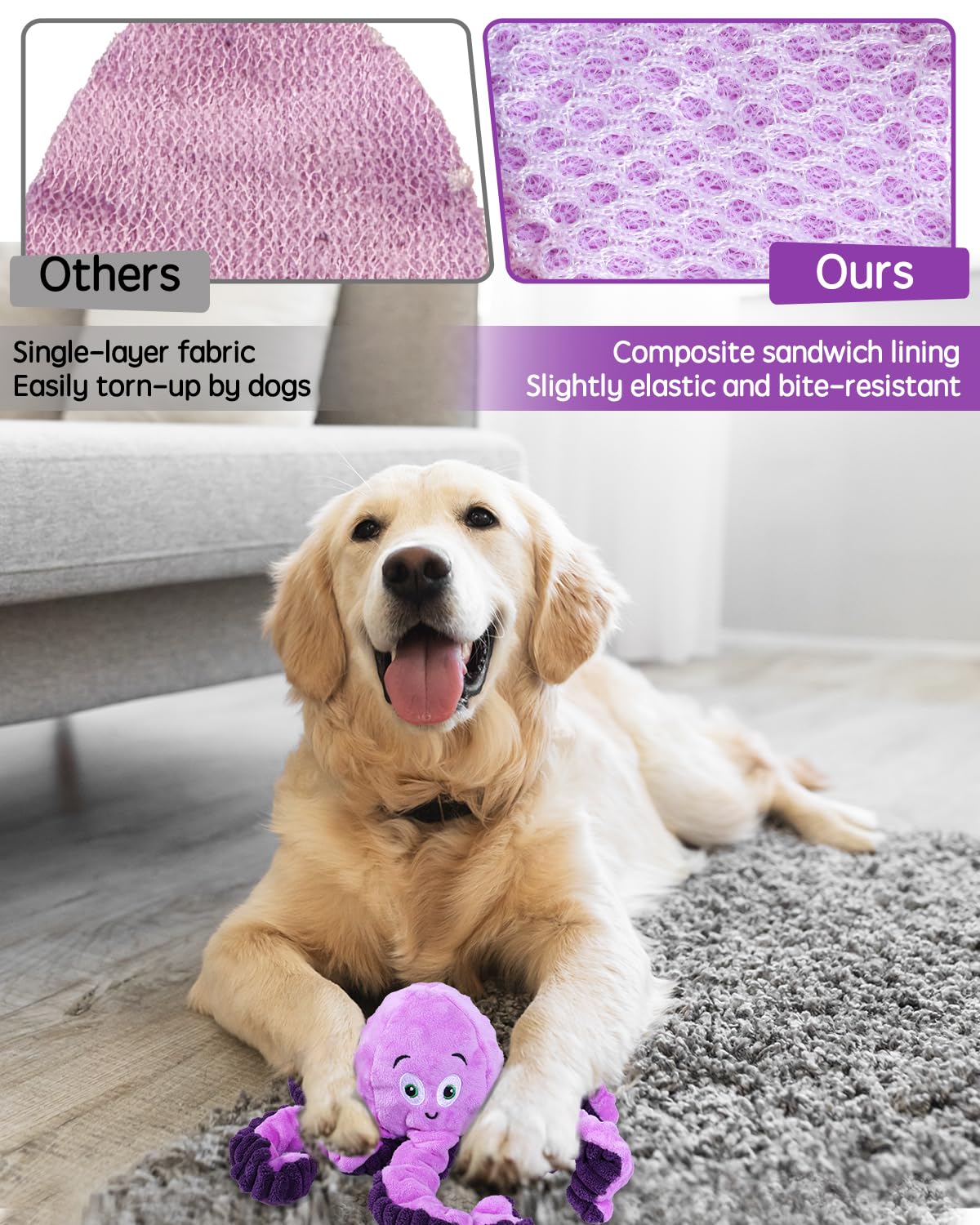 Juguetes chirriantes para perros, juguetes chirriantes de peluche suave para perros pequeños, medianos y grandes