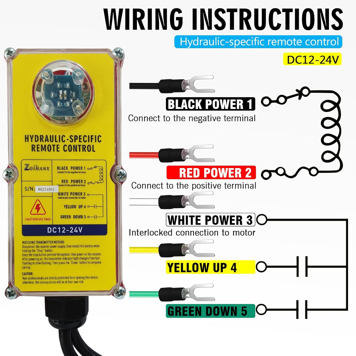 2 in 1 Crane Remote,12-24V Wireless Dump Trailer Remote,Wireless Crane Remote Wire Dump Trailer Remote Industrial Controller Hoist Truck Up-Down Switch Control Station