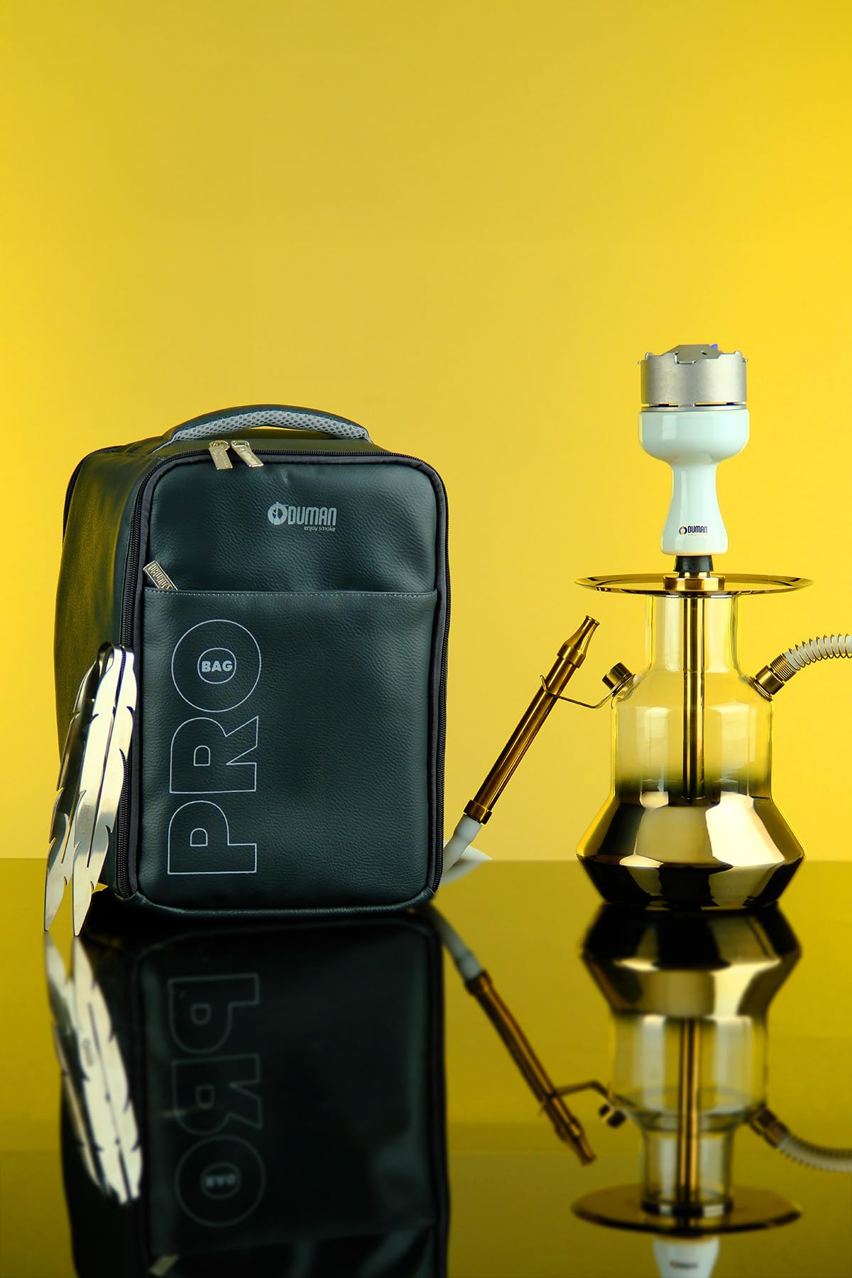 Oduman N4 Full Set Hookah with Travel Bag Stainless Steel Shisha Kit Retro Clay Bowl Ignis Venus HMD