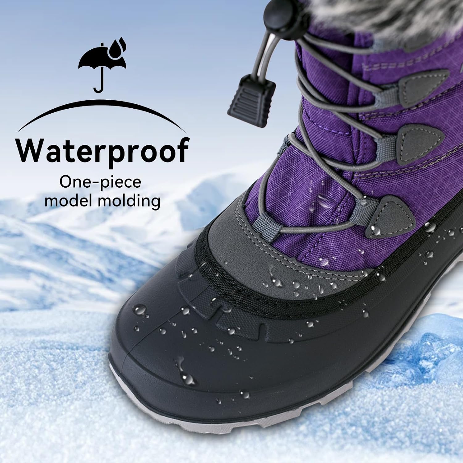 ICEFACE Waterproof Snow Boot Women with Quilted Nylon Fabric and Plush Lining for Ultimate Warmth and Comfort Stylish and Functional Winter Footwear Perfect for Snowy Days and Cold Weather Activitie
