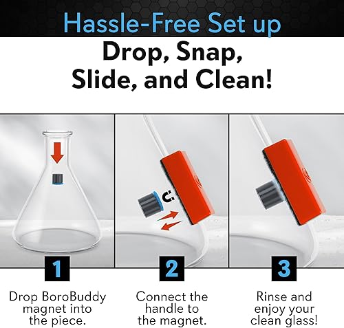 Miniatura 3 de SNOWTREE - BoroBuddy Pro Limpiador magnético de vidrio  Limpia manchas difíciles de alcanzar en vidrio, cerámica, piezas de metal de todas las