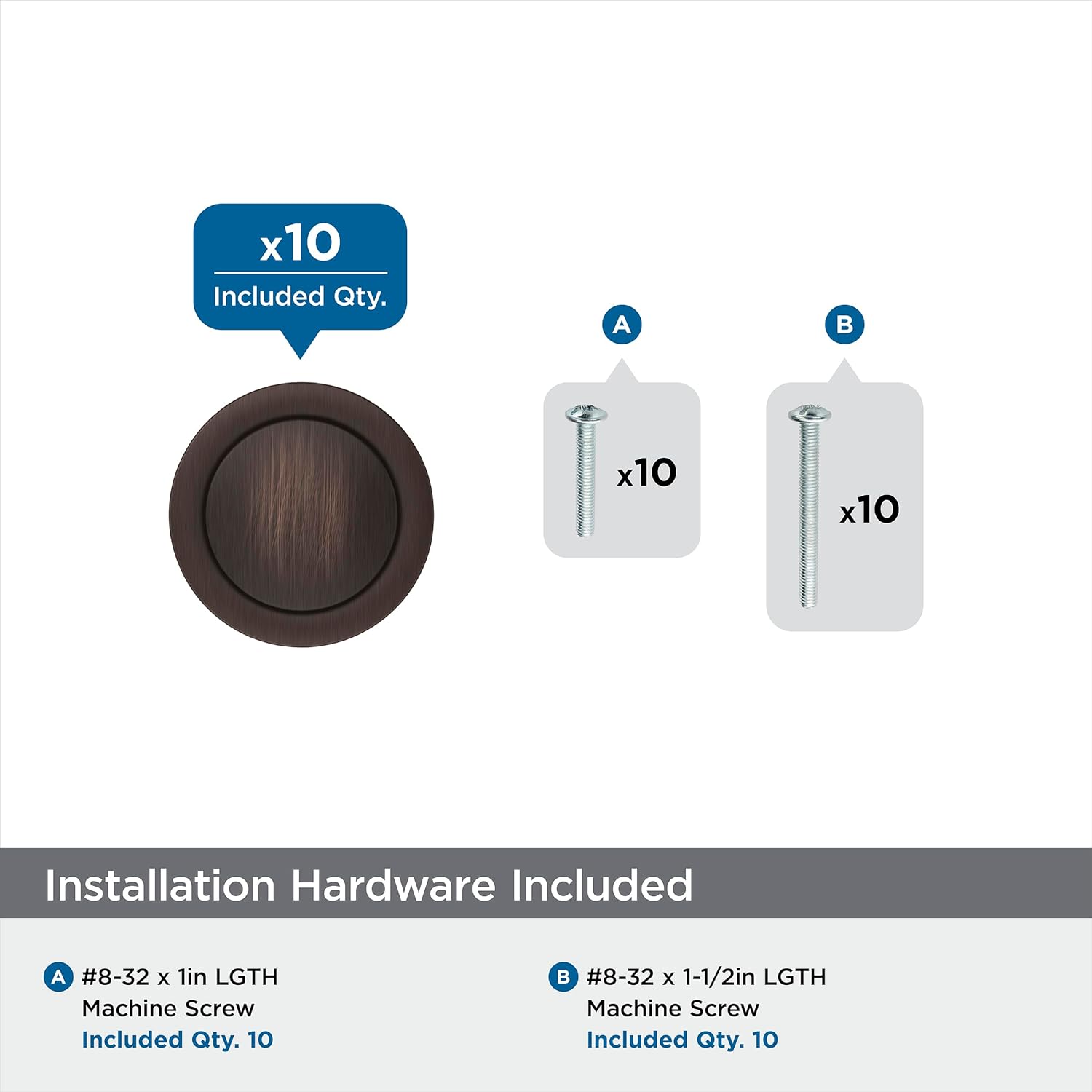 Amerock 10BX37025ORB | Oil Rubbed Bronze Cabinet Knob | 1-3/16 inch (30mm) Diameter | 30 Pack | Loop | Furniture Hardware