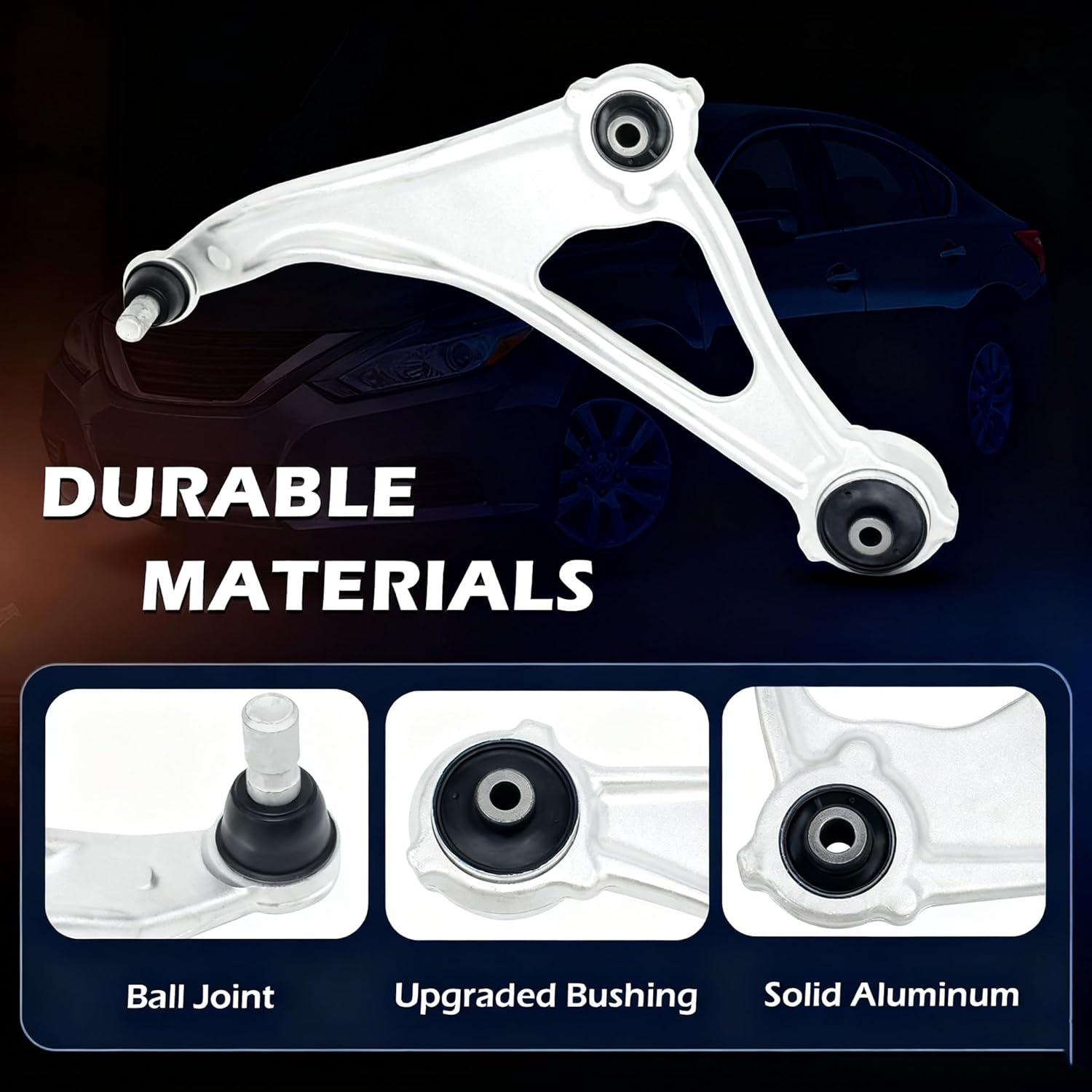 Front Lower Control Arm w/Ball Joint,Sway Bar Link,Outer & Inner Tie Rod End Compatible with 2015-2018 Nissan Altima, 2016-2023 Nissan Maxima