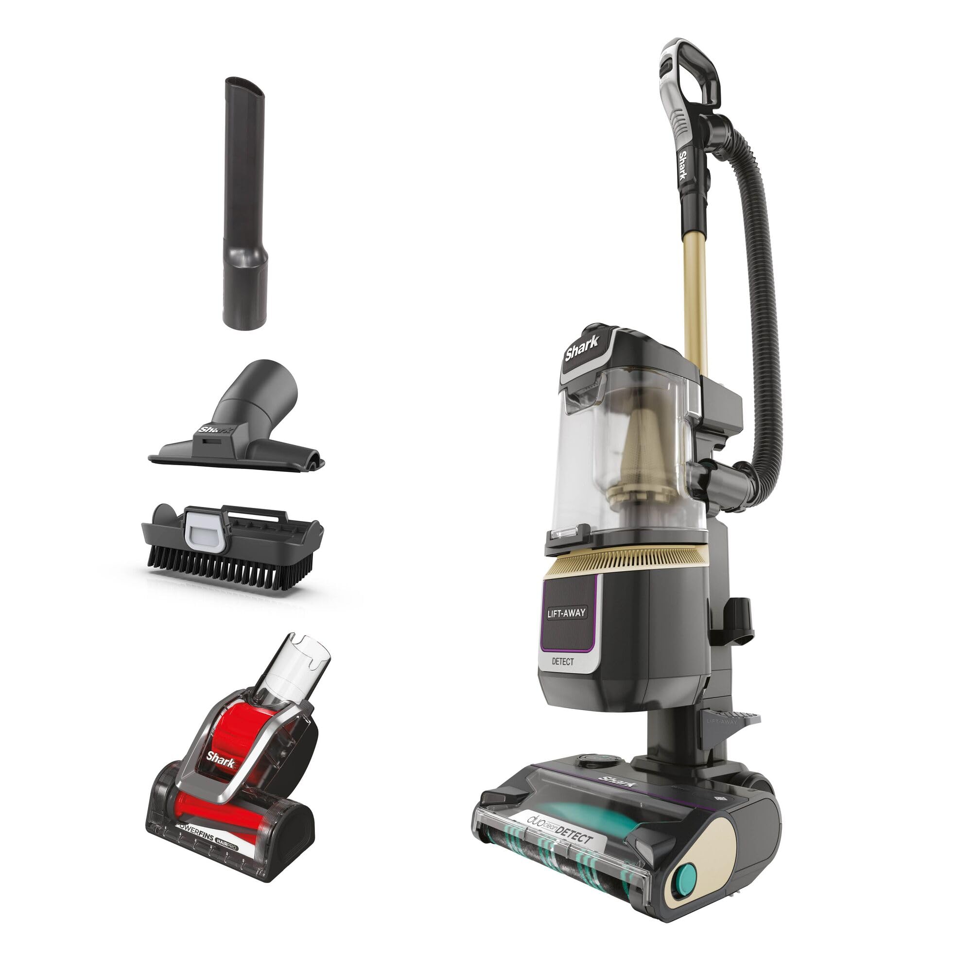 Shark Detect Corded Upright Vacuum Cleaner, Ultra-Powerful Pet Hair Pick-Up with Anti Hair Wrap Plus, DuoClean Detect & Direction Detect, Anti-Allergen, Lift-Away Technology with Pet Tool, LA450UKTBK