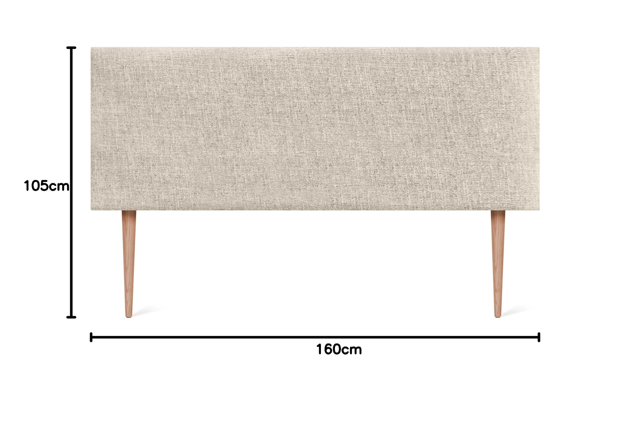 DHOME Tête de lit tapissée en lin naturel uni 160 x 105 cm avec pieds (lits 150/160)