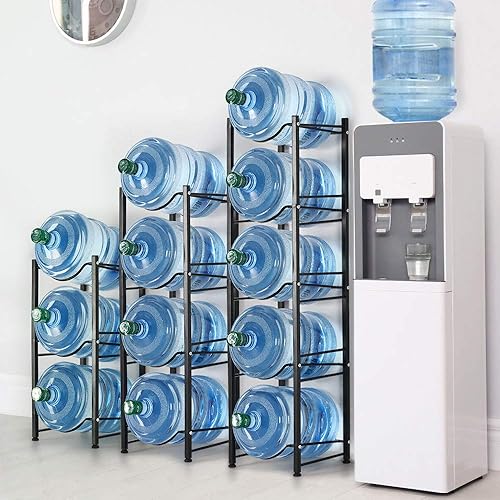 Miniatura 4 de Water Cooler Jug Rack Dispenser 5 Tier Stainless Steel Heavy Duty Detachable Water Bottle Storage Shelf Organizer for 5 Gallon Water Jug Holder for