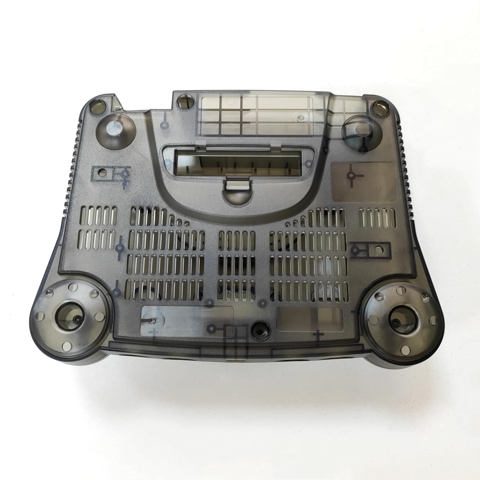 Hzxkqmil Guscio di ricambio completo per console videogiochi retrò N64 | Custodia trasparente per console di gioco N64, accessori di riparazione con cacciaviti, colore: nero trasparente