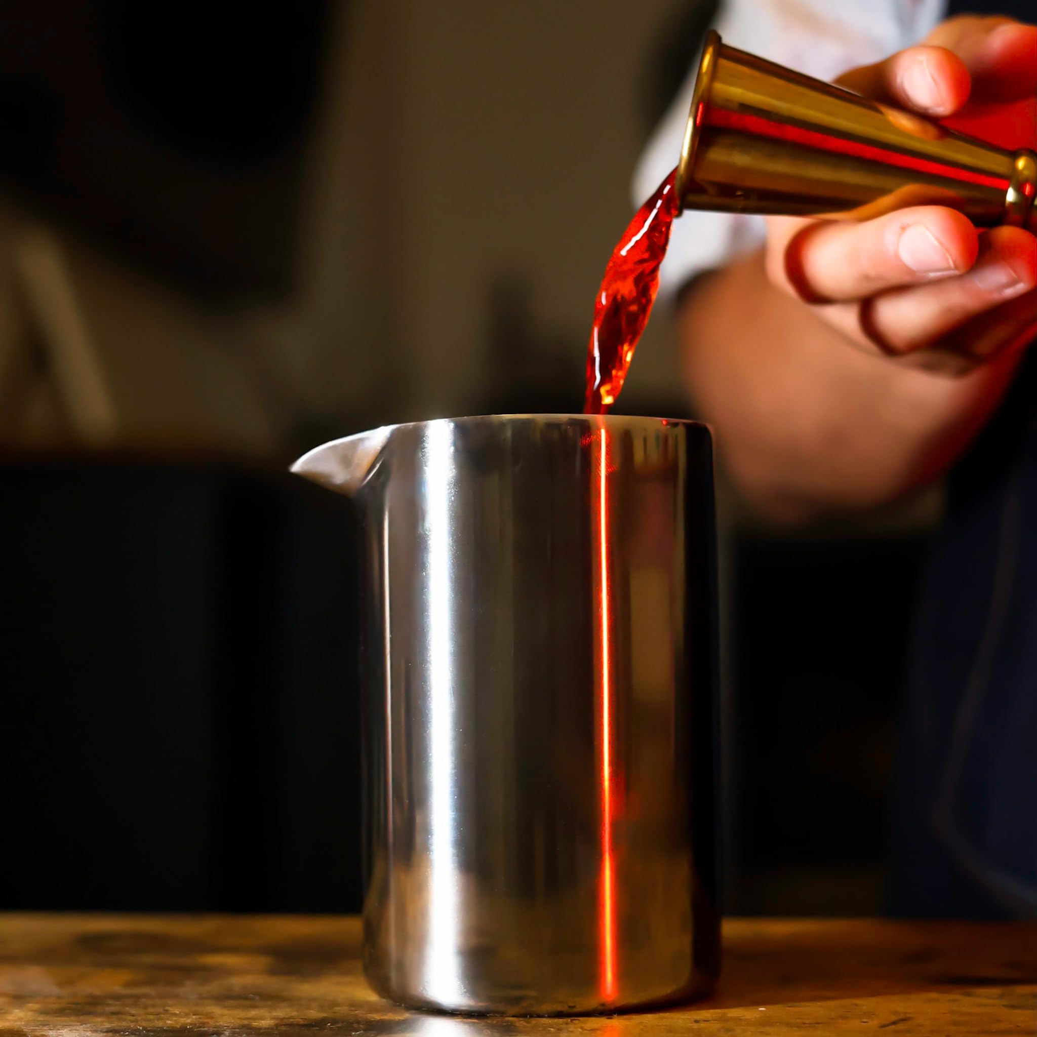 Amehla Metalowa szklanka do mieszania koktajli - stal nierdzewna podwójna ścianka izolowany metalowy dzbanek barmański do mieszania - 510 ml