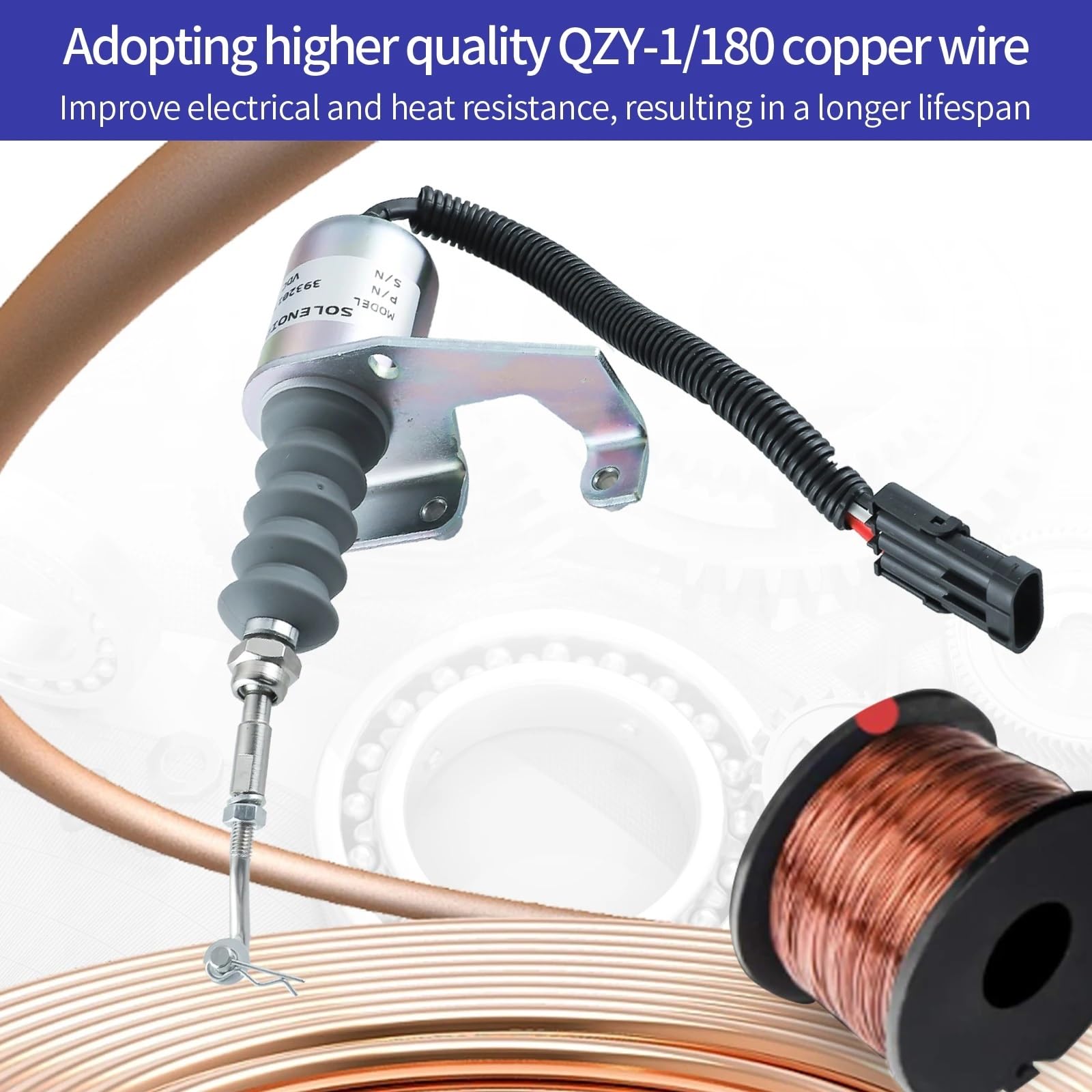 Válvula de Cierre Solenoide de corte de combustible de 12 V CC 3932017 SA-3742-12 Apto para Deutz Apto para Bosch RSV Bobina de solenoide Solenoide de parada