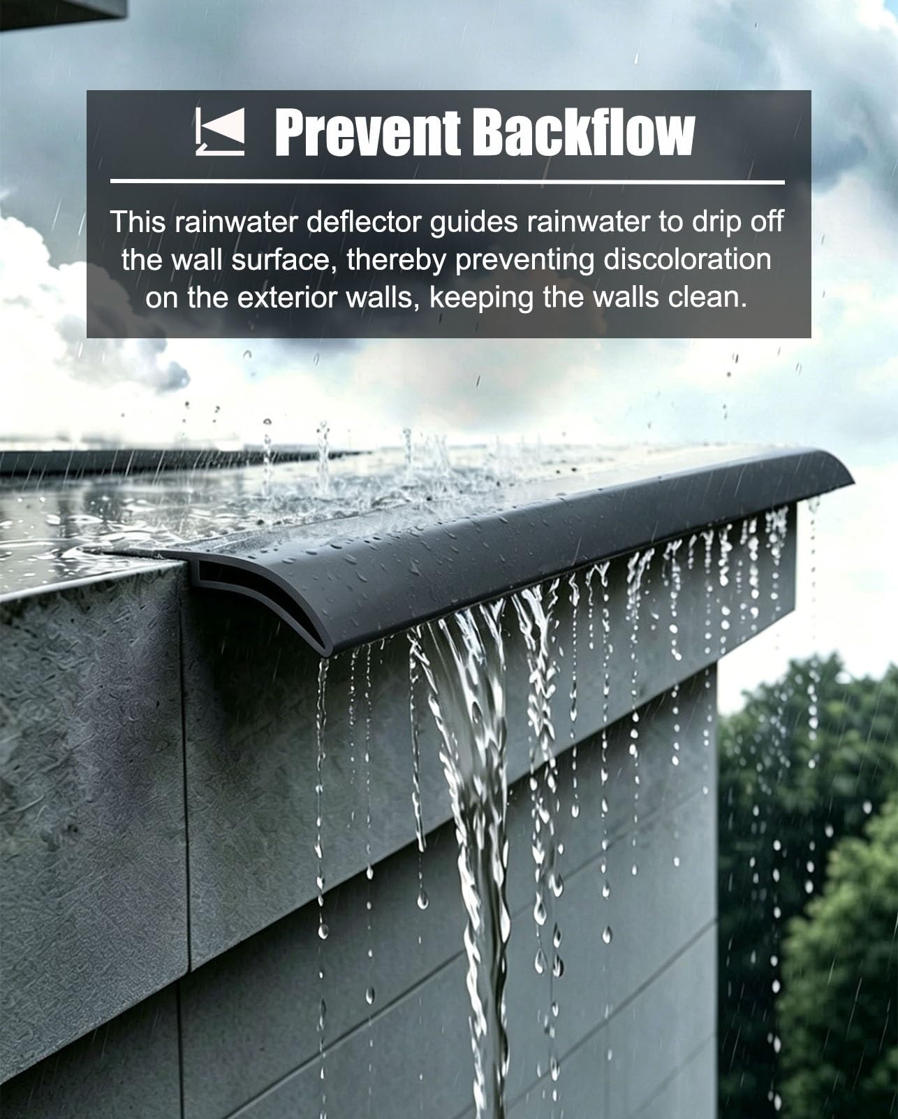 Perfil de Transición para Suelo Perfil de Aluminio Vierteaguas para Patio, Canalón Barrera Contra la Lluvia para Ventanas Exteriores, Moldura Desviadora de Goteo(30mm (1 1/8"),4.0m (13ft))