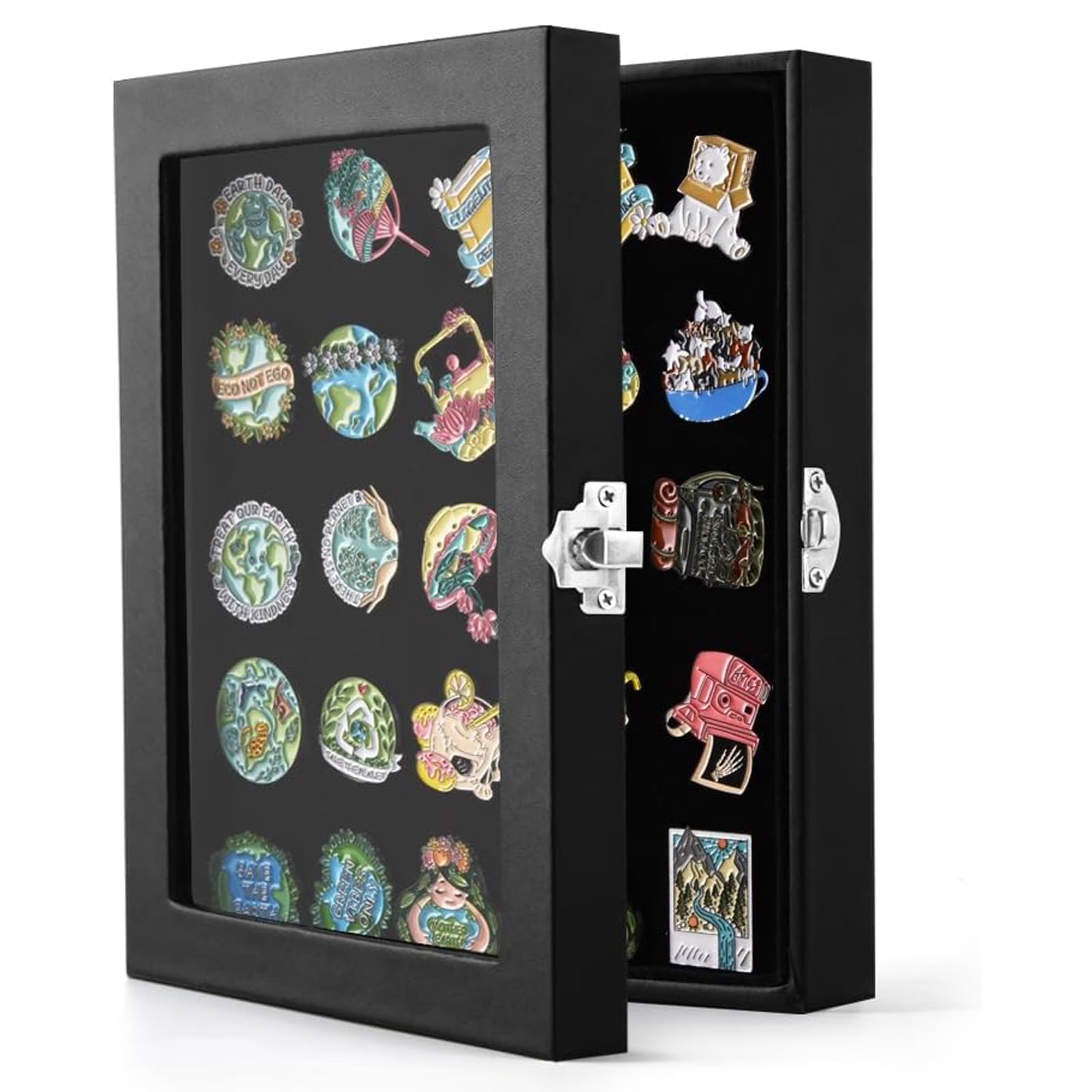 Techchii Black Pin Badge Display Box For Military Medals, Enamel Pins, Jewelry