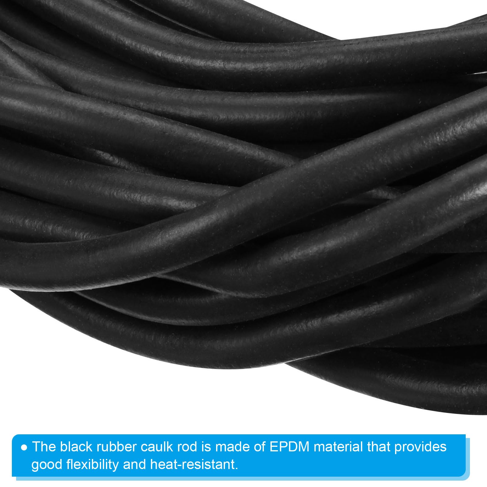 PATIKIL 8mm x 8m Backer Rod, Foam Rope Caulk Crack Joint Filler Roll Seal Weather Strip for Home Construction Black - Image 3