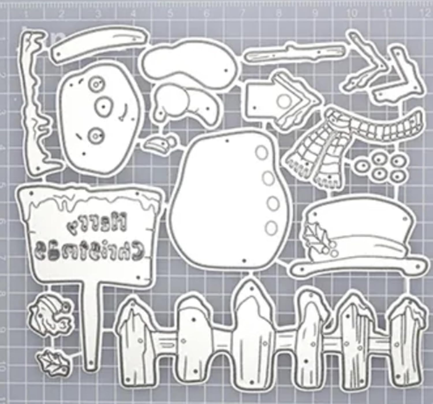 Christmas Snowman Frame Metal Die Cuts, Merry Christmas Snowman Background Wedding Cutting Dies Cut Stencils for DIY Scrapbooking Album Embossing Paper Dies Card Making