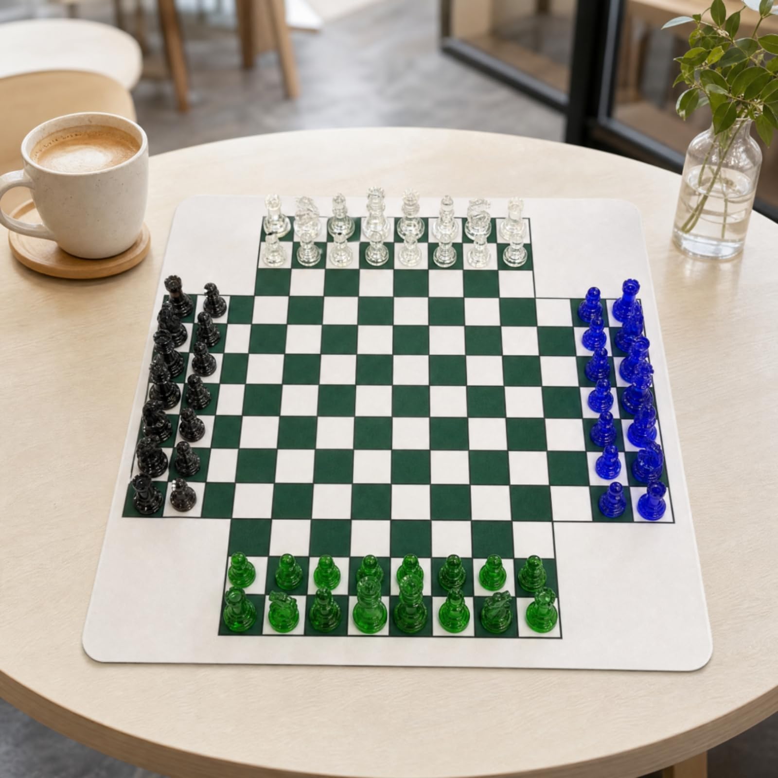 Gioco Scacchi Internazionale Giocatori Scacchiera Compatta Pieghevole 35x35 Cm Pedine Graduate in Finiture Set Portatile da Tavolo con Pezzi, Stile A