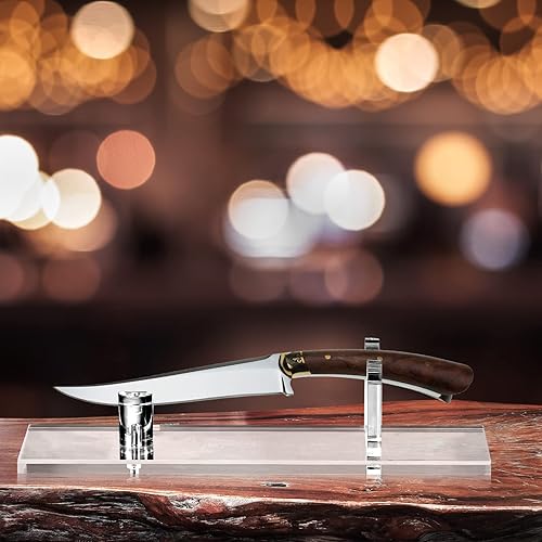 Miniatura 5 de Yookeer Soporte de exhibición de cuchillo de acrílico de 2 uds. Soporte de exhibición de colección de cuchillos de hoja fija para un solo cuchillo,
