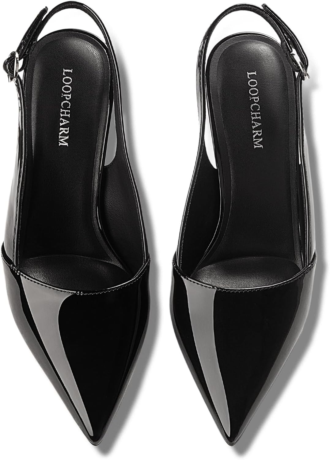 Women’s Slingback Pointed Closed Toe Pumps Dress Shoes 3.15 Inch Stiletto High Heels for Wedding Party Office Casual,Black Pu,7 - Image 4