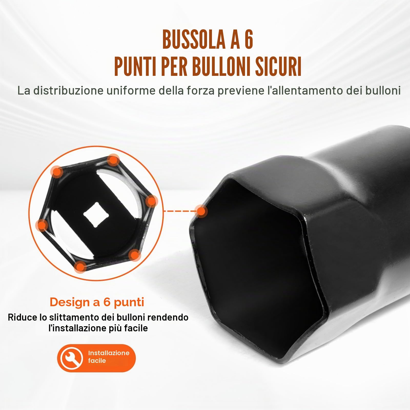 VEVOR Set di Bussole per Dadi di Bloccaggio Cuscinetti Ruota, Attacco da 12,7 mm Chiavi a Bussola SAE e Metriche a 6 Punte con Custodia per Rimuovere Installare Dadi di Bloccaggio dei Cuscinetti Ruota