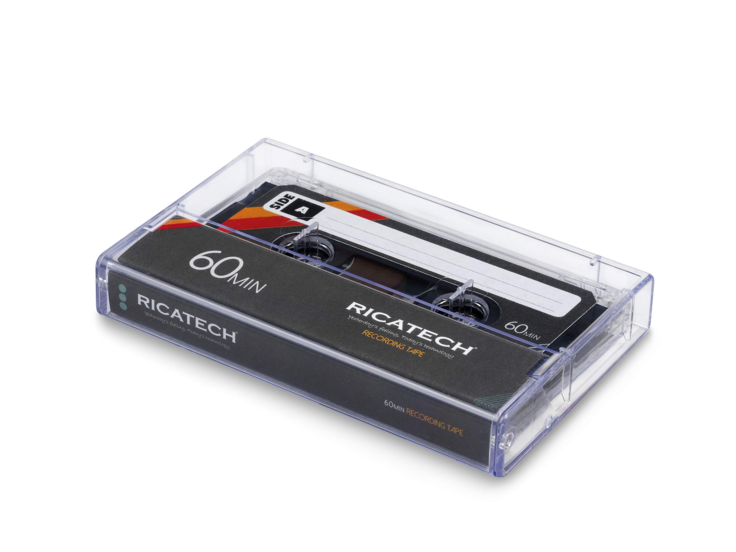 Ricatech CT60 Blank Cassette Tapes, 60 Minutes Recording Time, Ferro