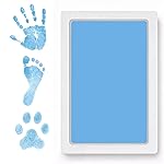 Clean Touch Ink Pad for Baby Handprints and Footprints - Inkless Infant Hand & Foot Stamp - Safe for Babies, Doesnt Touch Skin - Perfect Family Memory or Gift - Blue Print Kit by Tiny Gifts