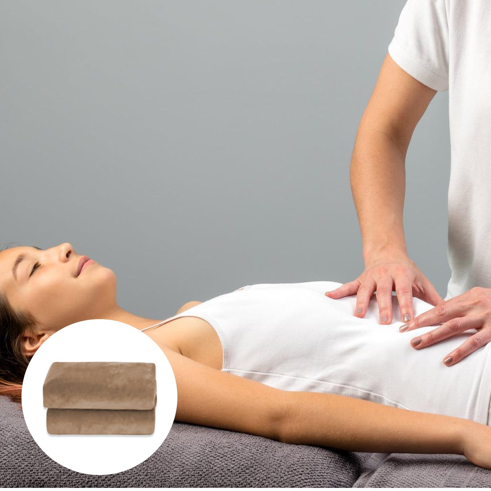 Housse pour table de massage avec trou : 80 x 190 cm en velours cristal épais, lavable, douce et respirante, convient aux tables de maquillage et bancs de thérapie, chameau