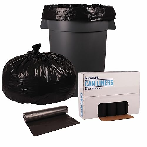 Boardwalk 526 Super Extra-Heavy Repro Can Liner, 38x58, 2 Mil, 60gal, Blk, 10 BGRL, 10 RLCT
