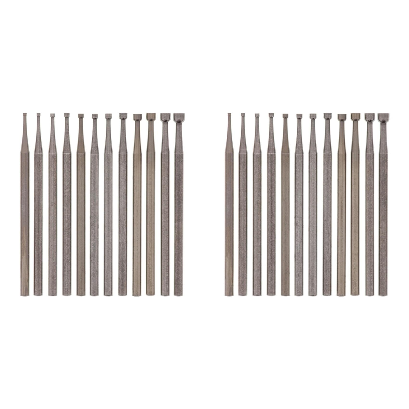Jnchdghwa As Shown 24 Pcs Round Cup Burr Set, 3/32Inch Shank Wire Rounder Bits Jewelry Carving Bits (0.8-3.0Mm)