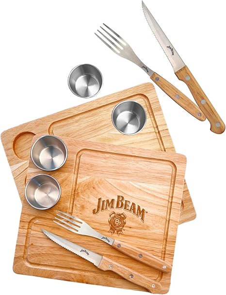 Jim Beam® 2 Pack Steak Serving Set - Durable Para-wood