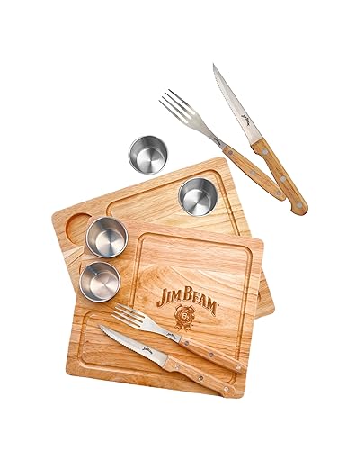 Jim Beam® 2 Pack Steak Serving Set - Durable Para-wood