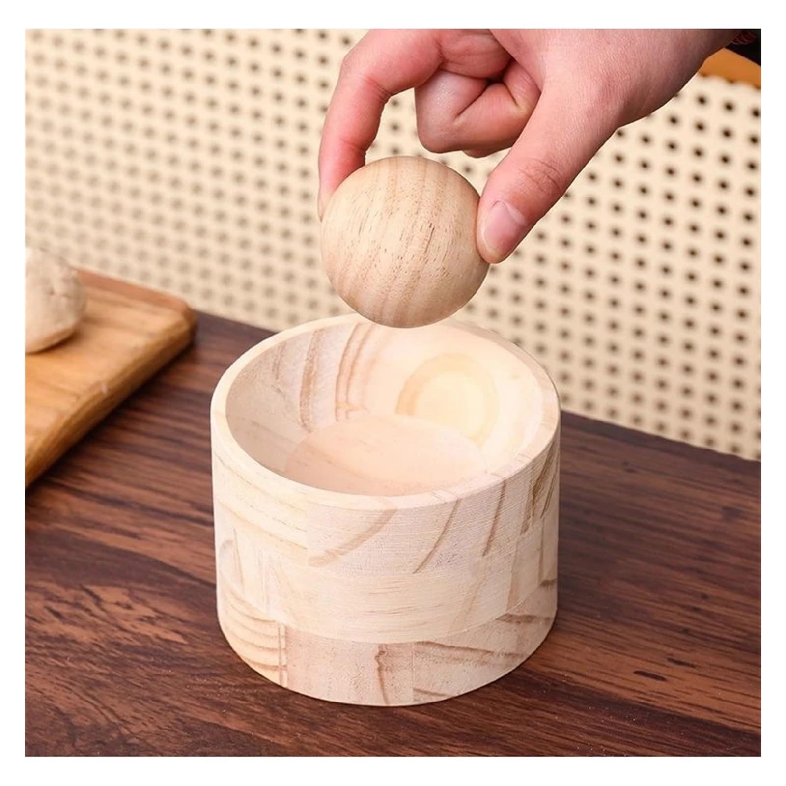 Drewniana prasa do klusek Ręcznie robiona okrągła maszyna robienia pierogów szybkiego prasowania opakowania(Wood 2PCS)