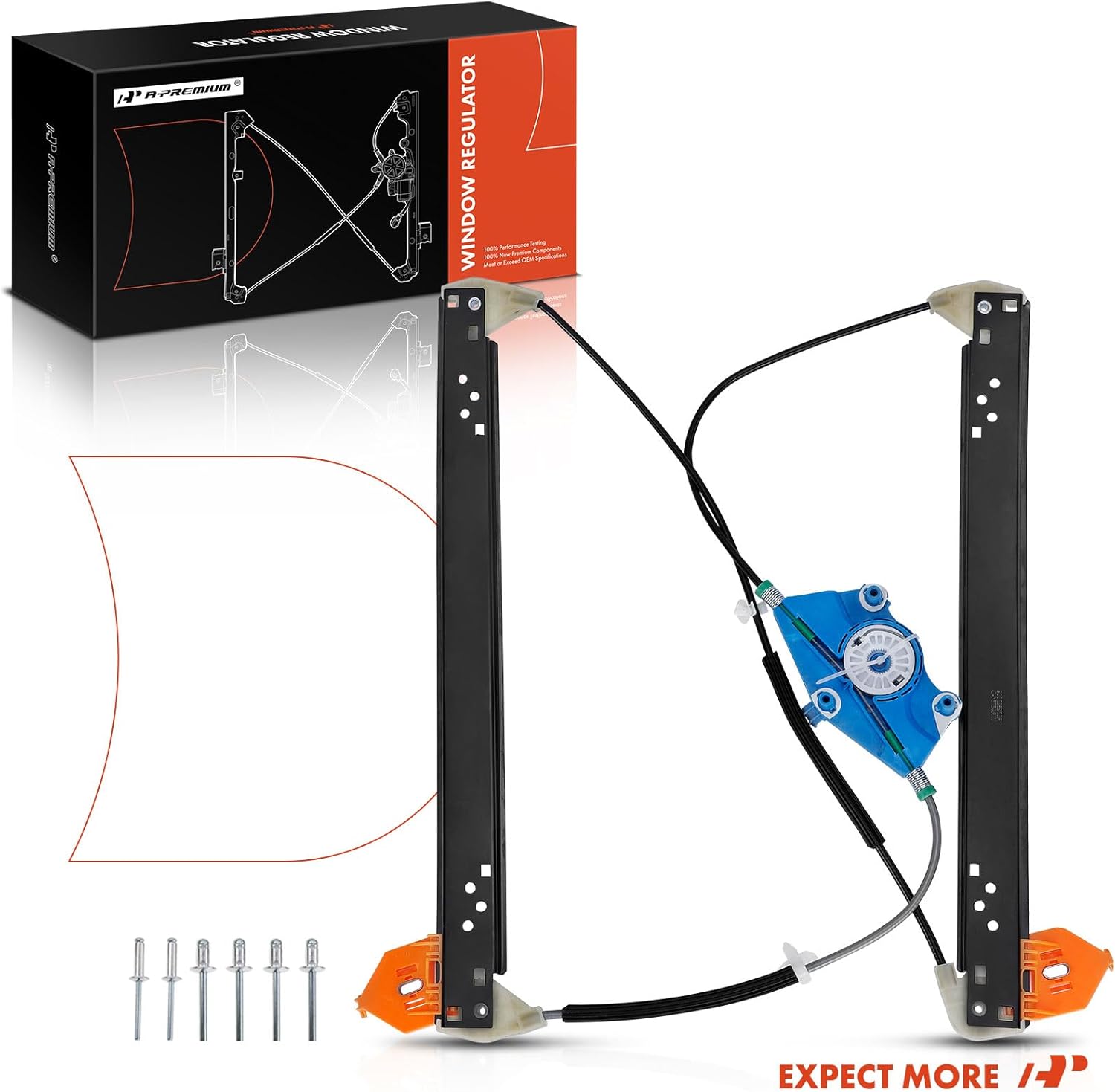 A-Premium Power Electric Window Regulator Without Motor Compatible with Audi A8 Quattro 2004-2010 S8 2007-2009, Front Passenger Side