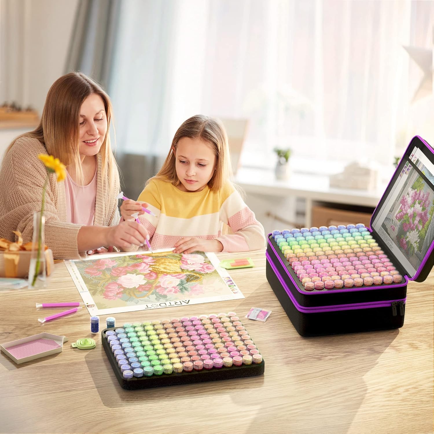 Portatile di 240 Scomparti Diamond Painting Organizzatore, Diamond Painting Kit Completo Organizzatore, Diamond Painting Kit Organizzatore