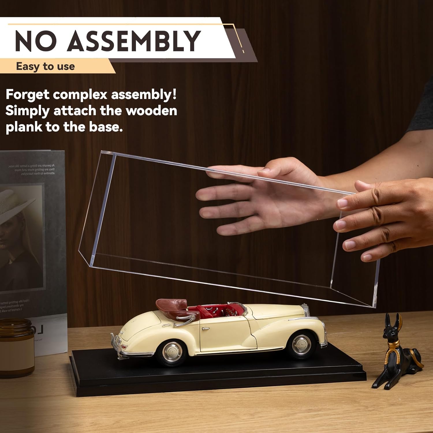 1:18 No Assembly Diecast Display Case with Plastic Base - Acrylic Model Car Display Boxes - Dustproof Showcase for Collectibles Memorabilia (2, 1:18)