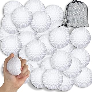30 Pcs Golf Stress Balls Bulk 2.5 Inch Foam Golf Squeeze Anxiety Ball Stress Relief Sports Practice Ball Gift for Party Favors Carnival Reward Supplies Indoor Outdoor (with Storage Bag)