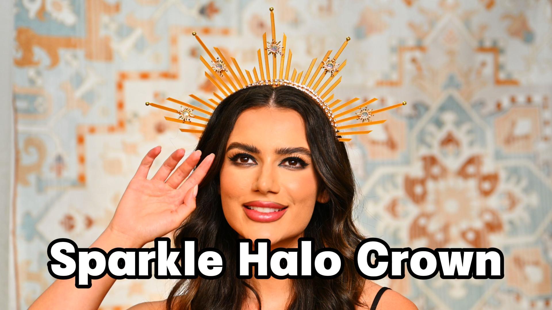 Beautiful handmade gemstone spiky halo crown headband Amazon.com: Fantherin Halo Crown with Roses Womens Mexican  main image 4