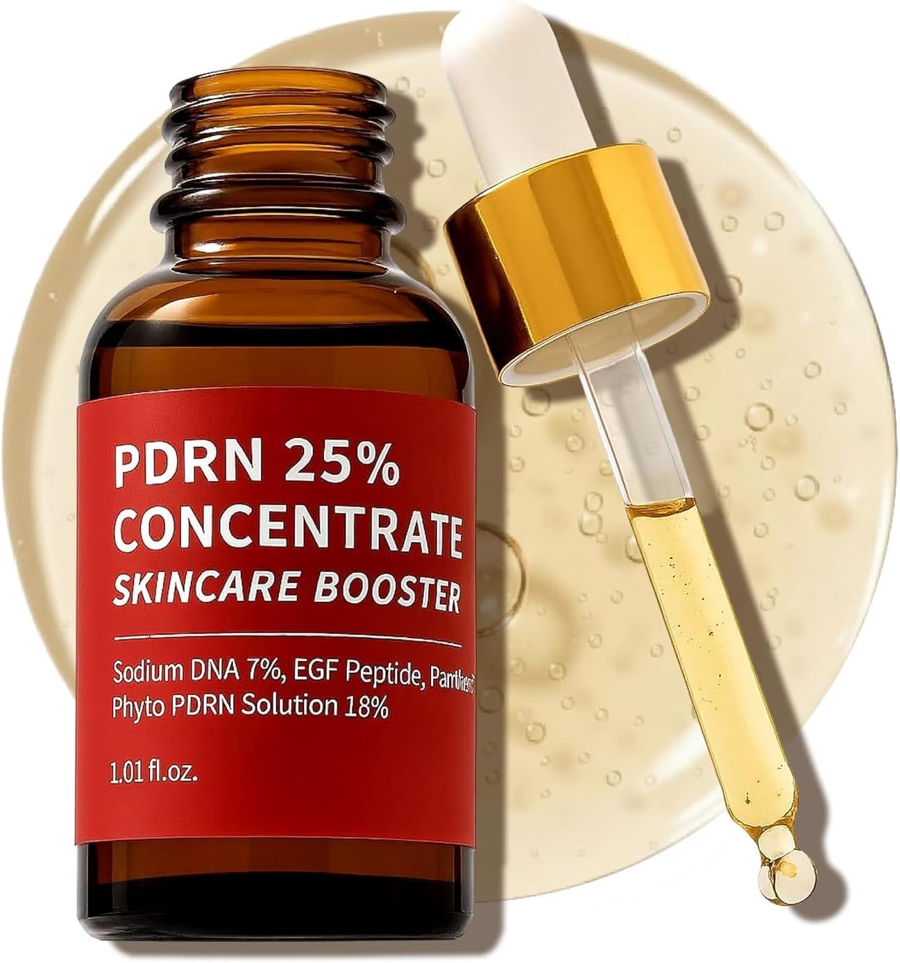 Salmon DNA PDRN 250,000 ppm Concentrate Skincare Booster – Microneedling Serum w/EGF Peptide & PDRN 25% Growth Factor – Anti-Aging Face Serum with Panthenol 1 Fl Oz Korean Skincare