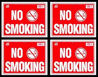 4 Signs NO SMOKING Sign Flexible Heavy Thick Plastic (9 inch X 12 inch)