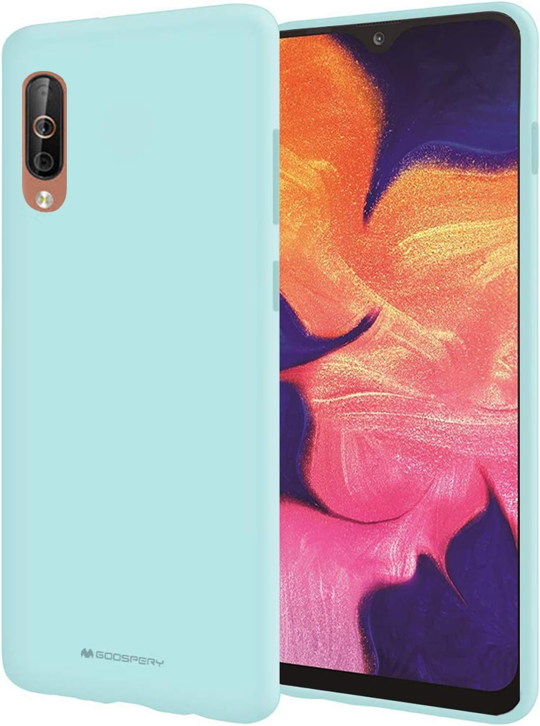 LEFANG Soft Feeling for Samsung Galaxy A70 Case, LSR Liquid Silicone [Super Soft/Flexible] Silky TPU Gel Cover [Slip-Resistant/Anti-Fall] Cover (Galaxy A70, Tiffany Blue)