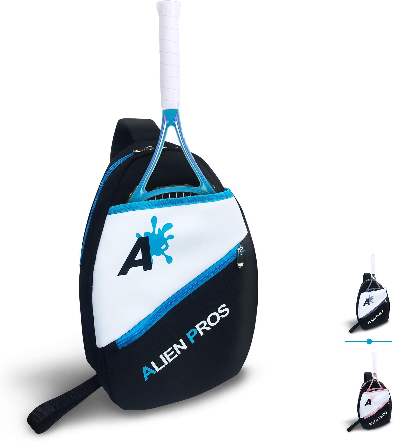 ALIEN PROS Lightweight Tennis Sling Backpack for Your Racket and Other Essentials - Pack Quickly and Lightly for Tennis and in Life - Tennis Racket Bag Sling Bag for Men and Women